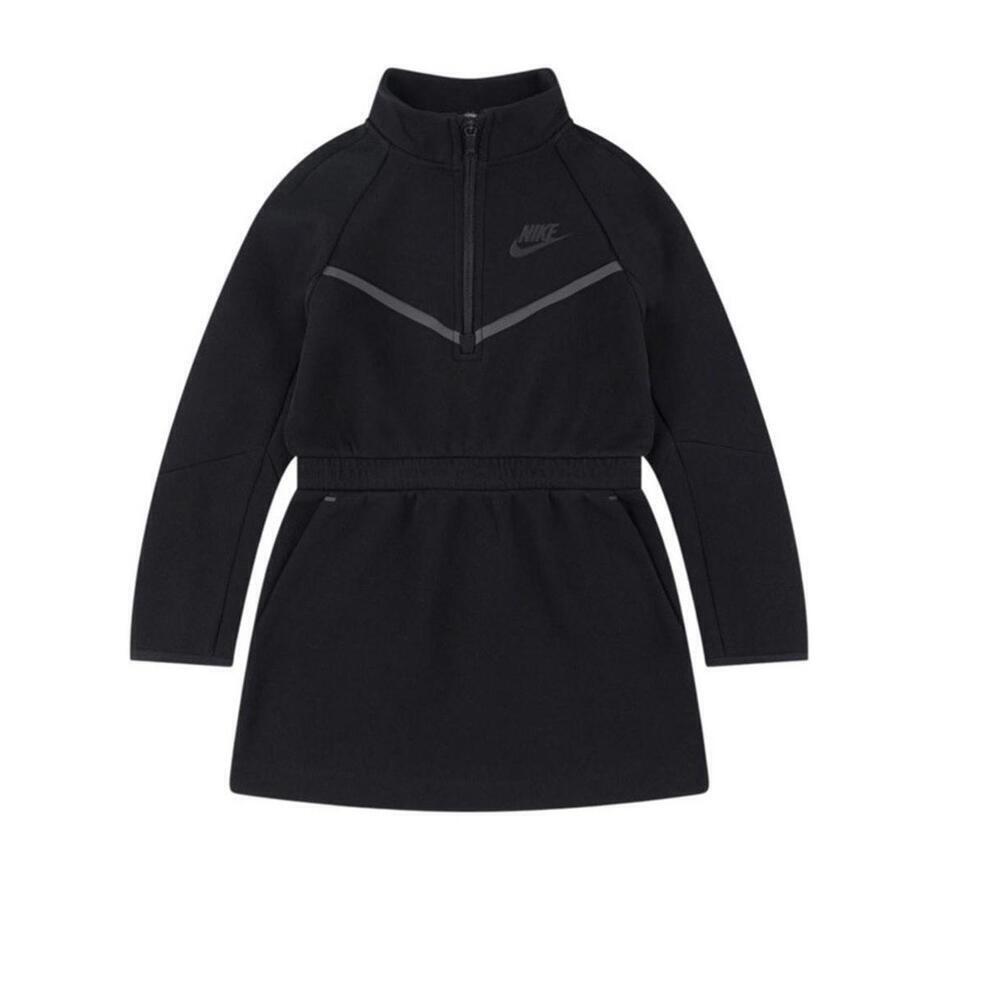 $85 Nike Tech Girls L/S Beautiful Black Dress Size 6 (5-6Y)36M883 023